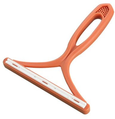Pet Hair Remover - ShiningUU Dog Hair Remover | Carpet Scraper Tool for Sofa, Cars & Stairs | Portable Cat Hairs Remover Brush for Carpets, Furniture & Pet Beds | Easy-Clean (Orange)​