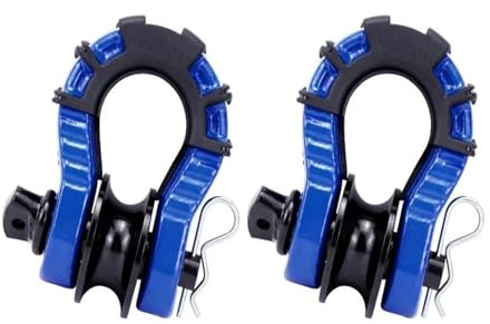 UYCHYTQR Towing Eye Cover Shackles Pulley 3/4 D Ring Shackle 70548 Lbs Break Strength With 7/8 Pin With Tow Strap Winch Tow Hook Cover(Bl+ue)