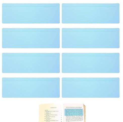 Raheem 8 strisce blu per dislessia, aiuto per dislessia, righello da lettura in PET, strisce guida visiva blu cielo (19 cm x 7 cm), spessore 0,28 mm, migliora la concentrazione per studenti