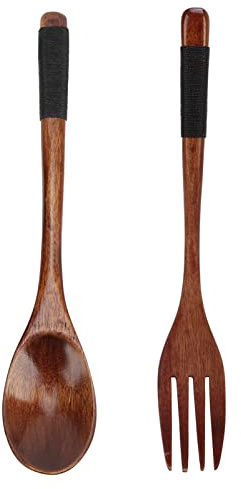 RiToEasysports La Cuillère en Bois Japonaise pour Fourchet Ensemble Légèrement Forte Enroulement Augmenter La Prise pour le Mélange de Cuillères de Dégustation, Idéales pour les Restaurants Japonais