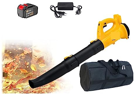 Blower Fan, Speeds 320 CFM Industry Cordless Air Blower， Snow Leaf Sweeper Garden Part Tools， Lawn Care Dust for 21V Battery Nergy-efficient(One Battery-Bag)