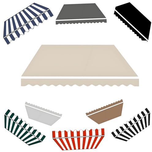 2.0m 2.5m 3.0m 3.6m 4m 5m Telo per Tende da Sole Manuale， Tettoia di Ricambio Retrattile per Balcone,Tessuto di Ricambio per Tende da Sole da Giardino Esterno(Beige,360x300cm)