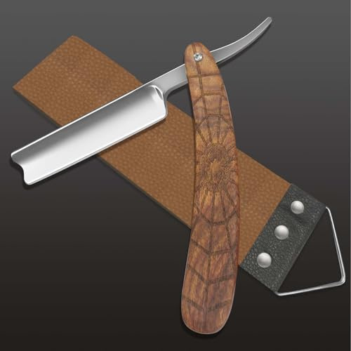 M&LD Cut Throat Razor Kit Reusable Stainless Steel Razors for Shaving Single Edge Razor Blades with Leather Sharpener for Home & Salon Straight Razor Mens Gifts for Farther