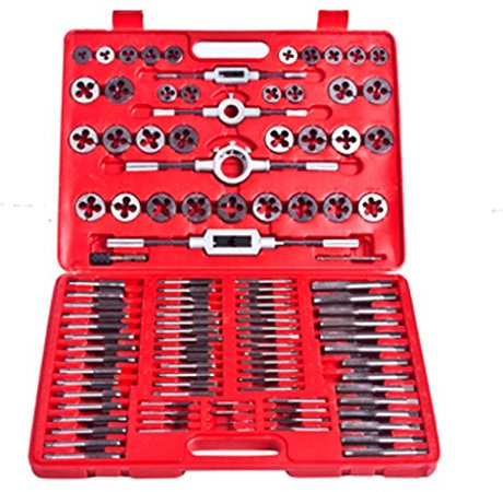 Festnight Coffret Tarauds et Filières Ensemble de Tarauds et Filières 111pcs