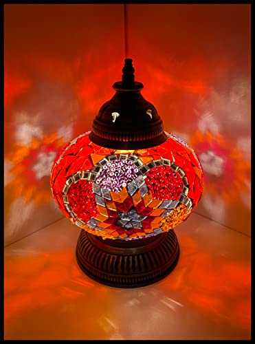 Samarkand - Lights Mosaiklampe Mosaik - Tischlampe L Stehlampe Tischleuchte orientalische lampe Orange EXKLUSIV
