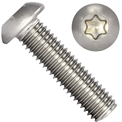 OPIOL QUALITY® Linsenkopfschrauben Innensechsrund (TORX) ISO 7380 M5x20 mm aus Edelstahl A2 V2A (10 Stück) Linsenschrauben Flachkopfschrauben Linsenkopf Flachkopf Schrauben