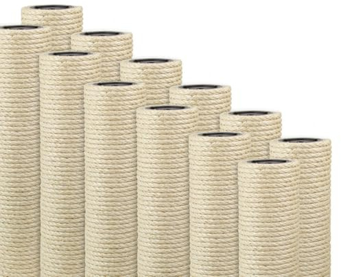 Kratzbaumland 9 cm Deluxe-Sisalstamm mit 8 mm Sisalseil Länge: 60 cm/Gewinde: 10 mm (M10)
