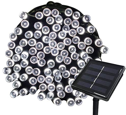 Tuokay, Solar Lichterkette Außen, 22m 200 LED 8 Modi Wasserdicht (Weiß) | Außenlichterkette, Dekorative Beleuchtung für Garten Balkon Pavillon Terrasse Rasen Hof Zaun Fest Deko