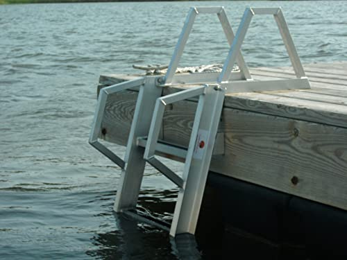 4 Step Aluminum Folding Dock Ladder, Swim Ladder