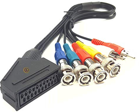 PVM Monitor 4 x BNC 2 x Phono Input to RGB Female Scart Breakout Cable