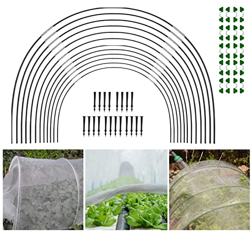 Lecerrot Cerceaux De Serre De Jardin - 30 PCS Kit De Maison De Cerceau De Jardin, Arceaux Serre Tunnel, Plantes Poussent des Tunnels Soutien Maisons Jardinage Un Cadre Culture en Fibre Verre Jardins