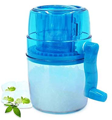 Manual Ice Crusher Handle DIY Ice Crusher Manual Portable Ice Slush Maker Home Snow Cone Smoothie Ice Block Making Machine Ice Shaver with Ice Bag Ice Crusher (Color : Blue)