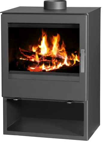 VICTORIA-05 EEK A+ 3-Scheiben Kaminofen Victoria Modena Vision - 9,76kW mit XXL-Sichtscheiben, Grau