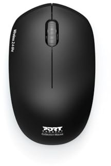 Port Connect Souris sans Fil pc Wireless 2.4 ghz Collection 2 pour Ordinateur - capteur Optique 1600 dpi - 3 Boutons - Compact. ambidextre & silencieuse Graphite Noir