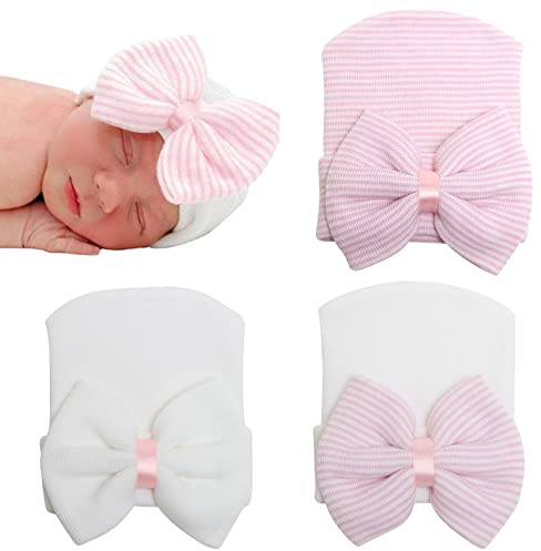 DRESHOW Bébé Turban Bonnets de Naissance Chapeaux Nœuds Papillons Mignon Elastique Enfant Casquettes Bonnets Pour Bébé Fille Garçon