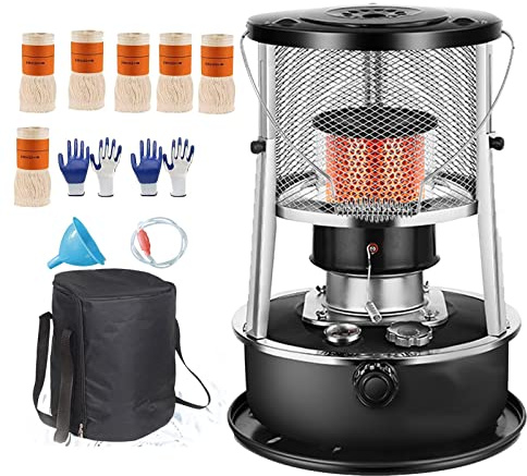 MMleYN Petroleumheizung Mit Löschautomatik Kopp, Petroleumofen, Petroleumofen Für Innenräume, Mobile Heizung Ohne Strom, Petroleum Ofen Heizung,mit 6 Dochten (Color : 002-Black)