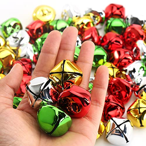 DAHI Glöckchen Weihnachtsbaumschmuck 60pcs Weihnachtenbaum Anänger Glocke Schellen 30mm für Weihnachten Weihnachtsbaum (Color)