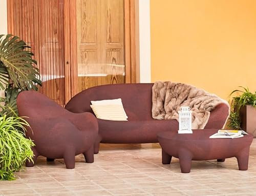 Moovere Großes Dreisitzer-Sofa für den Außenbereich, IP65, moderner und robuster Hotelsitz für Terrasse, Garten und Business (Weiß - ohne Beleuchtung)