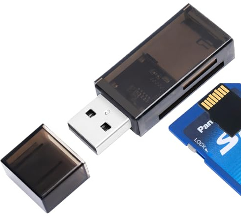 leizhan USB Card Reader, TF Card/SD Card 2 en 1 Adaptador OTG para Lector de Tarjetas TF/SDXC/SDHC/Micro SD/Micro SD Oculto, Dual Slot Memory Card Reader