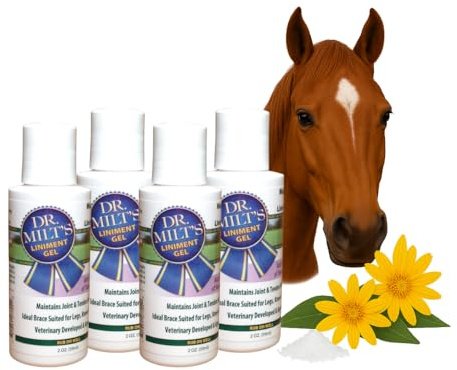 Milt's Horse Topical Epsom Salt Pain Relief Ointment Rub Gel: Poultice and Liniment Fortified with Arnica for Horses and Animals. 4-2oz Gel