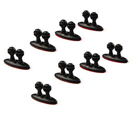 jojofuny 16 Stück Kabelclips Schwarz Kunststoff Mehrzweck Auto Kabelhalter Ladekabel Organizer Drahtklammern Kabelbinder Fixierer Schreibtisch Wandbefestigung