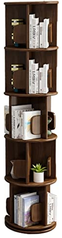 GaRcan Bücherregale, 2/3/4/5 Etagen, drehbares weißes Bücherregal, um 360 Grad drehbar, freistehendes, stapelbares Bücherregal aus Holz für Wohnzimmer, Arbeitszimmer und Büro