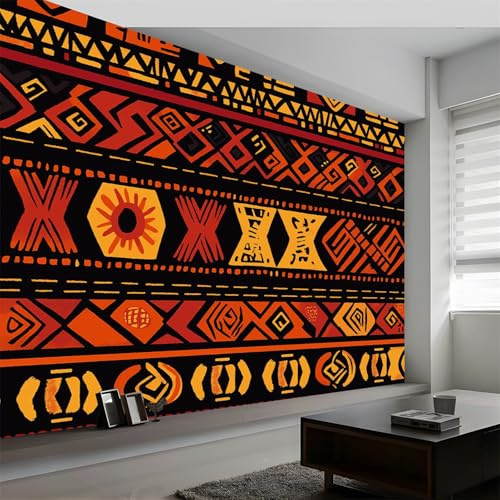 Générique Art Papier Peint Intissé Impressions traditionnelles africaines, Art Ethnique Traditionnel Papier Peint Photo 450 x 315 cm (L x H), pour Fresque Murale 3D HD pour Salon Chambre Cuisine