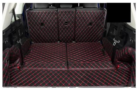 WIRMEC Kofferraummatte Für Mercedes Für Benz GLB 180 200 220d 250 2020 7 Sitze Spezielle Kofferraummatten Kofferraumteppiche Cargo-Liner Auto Kofferraummatte(Schwarz Rot)