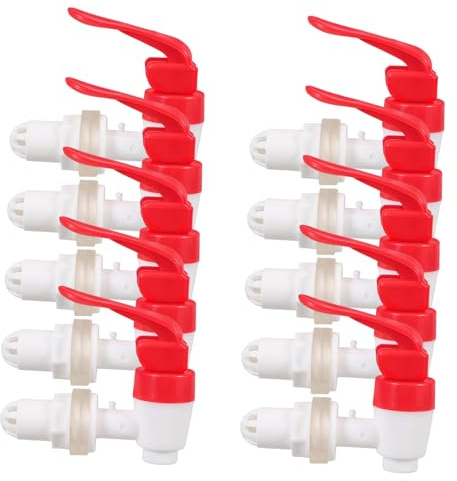 Amosfun Boquilla De Repuesto Para Dispensador De Bebidas y Agua, Grifo De Abs Para Cubos 12-14 Mm, Compatible Jarras De Vidrio, Uso Doméstico y Exterior, Pack 10 Unidades, Verano