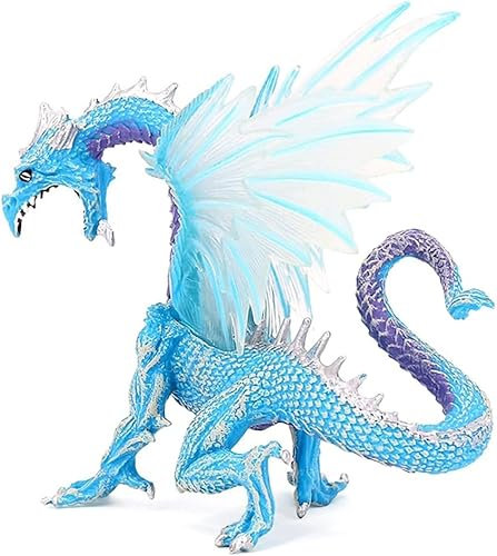 Ice Dragon Action Figure - Solid Flying Dragon Statue with Realistic Dinosaur Design for Children's Birthday