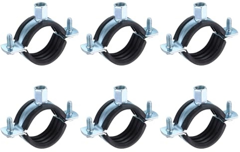 sourcing map 6 Pcs Split Ring Pipe Hanger, 40mm/1.6inch Adjustable Pipe Bracket Clamp Wall Ceiling Mount Pipe Strap Support for Plumbing Drainage Pipe Tube