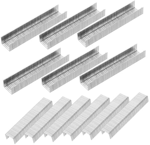 Grapas Neumáticas Pequeñas u Tipo 1008f de Acero al Carbono | 1000 Unidades, Acabado Plata, Tipo Plano, para Carpintería Profesional y Uso en Manualidades