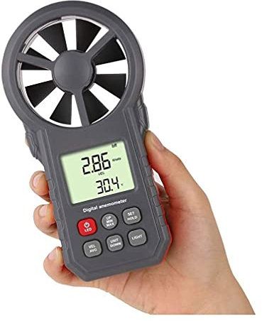 Anémomètre numérique de Vitesse du Vent, anémomètre Portable sans Fil, Mesure de la Vitesse du Vent/température avec rétroéclairage et Max/Min/AVG pour la Prise de Vue, la Voile, Le vol, l'escalade