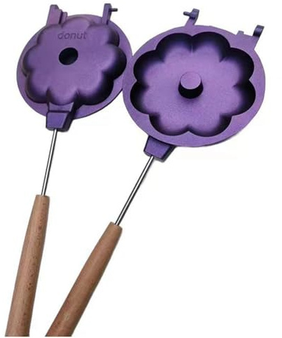 Kznifmk Versato Stampo per Torte In Alluminio Antiaderente per Ciambelle, Teglia per con Manico Rimovibile per Cucinare All'Aperto In Durevole Facile da Usare 36 X 14 X 3,4 cm