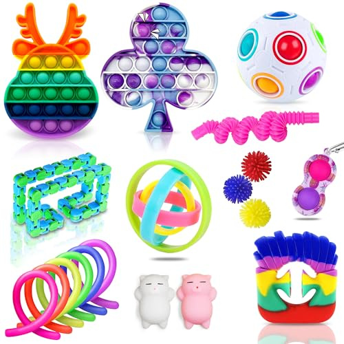 Yetech Fidget Toy Packs Set di Giocattoli Sensoriali per Bambini Adulti,allevia lo stress e l'ansia Giocattolo agitato per bambini Adulti per feste di compleanno Regali Regali (26Pezzi)