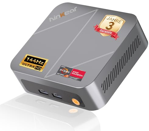 Ninkear Mini PC mit AMD Ryzen 7430U für Arbeit und Spiele, (3-Jahren-Garantie), 16GB RAM 512GB SSD, unterstützt PS4 Emulator Gaming, Ultra-leise, Dreifach 4K Display, WiFi6E, Mini Computer für Büro