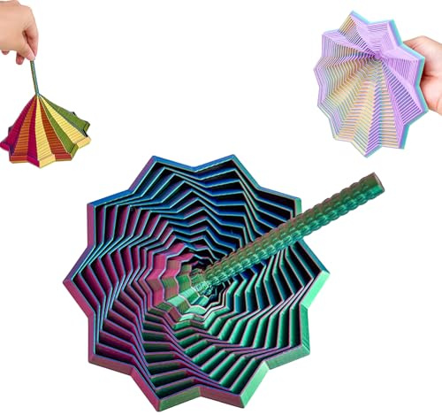 3D Fidget Toys Expanded Sensory Fidget Star, Antistress Fidget Spielzeug, Star Shaped Spiral Fractal Fidget Toys with Handles FüR Kids Adults Angst Stresslinderung (#12, 11.7CM)