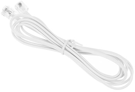 Hoement Cavo Telefonico 4 Conduttori Spina Rj11 Adattatore 8 Bianco, Accessori Per Telefono Per Uso Domestico e Aziendale, Cavo Per Telefono Monolinea Plug-and-play in Pvc
