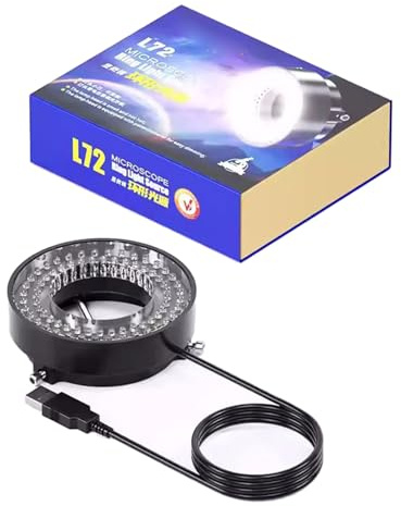 Gissroys USB Powered 144 72 64 LED Rings Light Lighting for Stereo Microscopes for Jewellery Assessment and Precision Tasks USB Powered Microscope Lamp