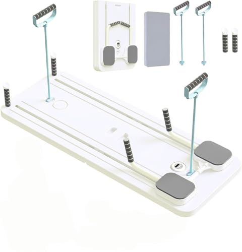 Pilates Board 2025 Klappbare Reformer Maschine Set Multifunktionales Heimtrainingsgerät mit Auto-Rückholsystem Komplettset für Pilates & Bauchmuskeltraining