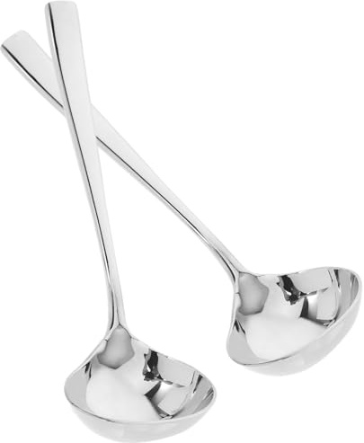 ROMISBABA 2 piezas Cucharón de Salsa de Acero Inoxidable de Cucharas Ergonómicas para Servir para Cocinar y Servir Salsas y Caldos Cocina Doméstica y Profesional