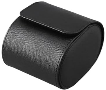 HUWOYG 2 st 1/2/3 fack klockrulle resefodral elegant bärbar vintage läderdisplay förvaringslåda med inskjutningsfack för män och kvinnor (1 spår svart)