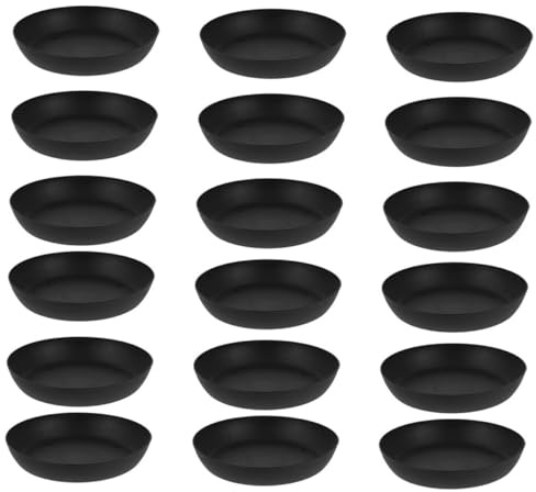 HOODANCOS 20 Platos para Macetas de Plástico Negro Bandejas para Plantas Drenaje Platillos para Plantas de Interior y Exterior Accesorios para Jardinería Uso en Casa y Jardín