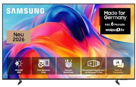 Samsung M70H Mini LED 4K 65 Zoll (163 cm) UHD, Mini LED HDR, Motion Xcelerator 144Hz, AI Companion, 900 Sender, Smart TV, 2026