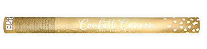 Konfetti Kanone Herzen 60cm Konfettikanone Party Popper Hochzeit JGA Braut Baby Shower Gold