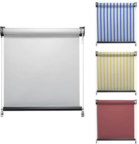 Tenda a Rullo per Esterno a Scorrimento con Cavi Acciaio Laterali, Tenda da Sole in PVC o Tempotest Parà, Colori e Misure Personalizzabili (ALTEZZA DA 1 CM A 200 CM, LARGHEZZA DA 121 CM A 200 CM)