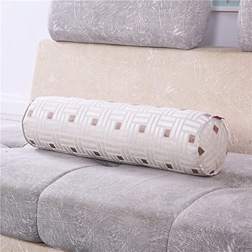 YURRO Cylinder Neck Support Pillow Round Cervical Cushion,Roll Bolster Support Pillow with Decorative Flowers&Stripes Patterns and Detachable&Washable Cover