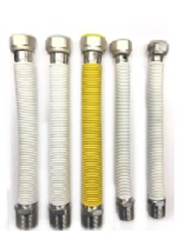 Kit Tubi Flessibili rivestiti in acciaio inox antirumore per installazione caldaia - confezione da 5 pezzi flessibili caldaia gas 3/4 pollice 200/400