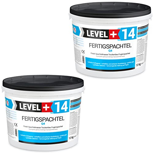 Fertigspachtel Spachtelmasse 10kg+10kg Glättspachtel Fugenspachtel | Reinweiss Weiß RM14