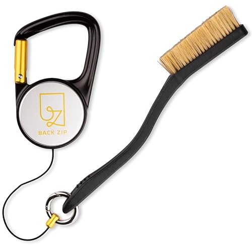 back zip KEENON Sports Golfbürste – Karabiner Rolle Plus Golf Schlägerbürste – Golfschlägerbürste für Golfbag – Reinigung Golfschläger – Golfzubehör Geschenk – ideal für Golftasche